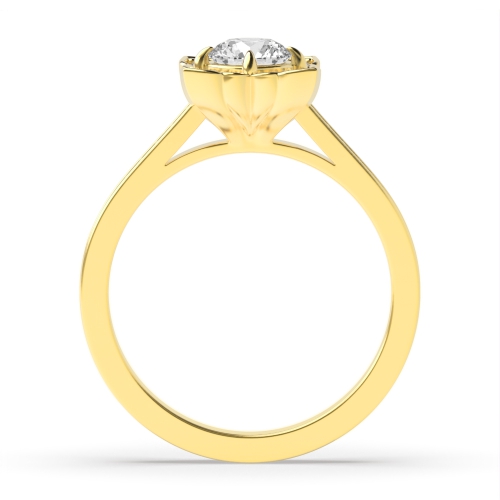 4 Prong Round Yellow Gold Whisperradiant Engagement Rings