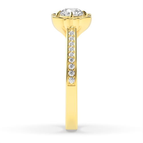 4 Prong Round Yellow Gold Whisperradiant Engagement Rings