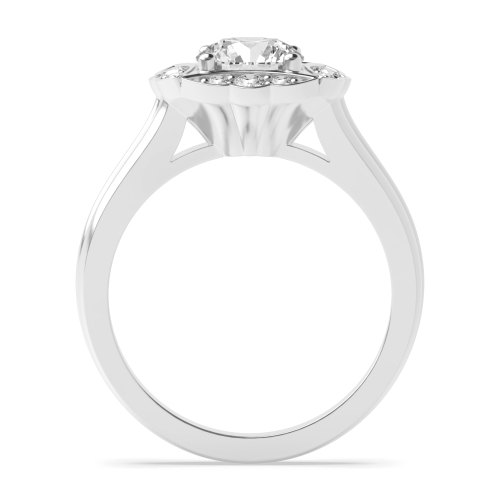 4 Prong Round Halo Diamond Ring