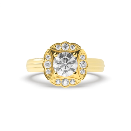 4 Prong Round Yellow Gold Iconic Engagement Rings