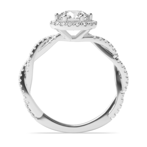 6 Prong Round Lab Grown Halo Diamond Ring