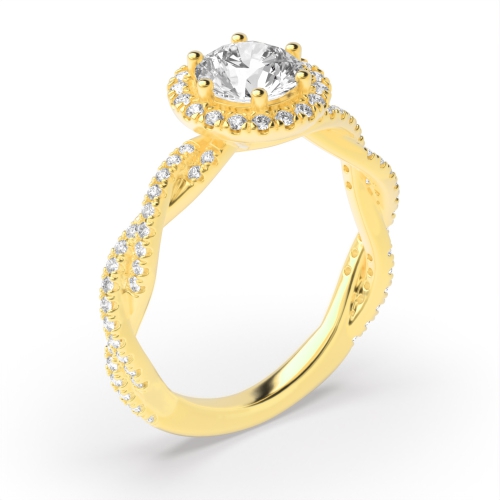 6 Prong Round Yellow Gold Mesmerizing Engagement Rings