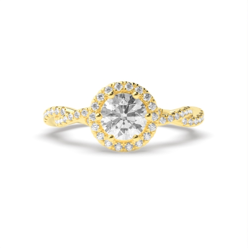 6 Prong Round Yellow Gold Mesmerizing Engagement Rings