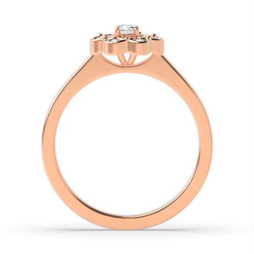 4 Prong Round Rose Gold Iridescence Halo Engagement Rings