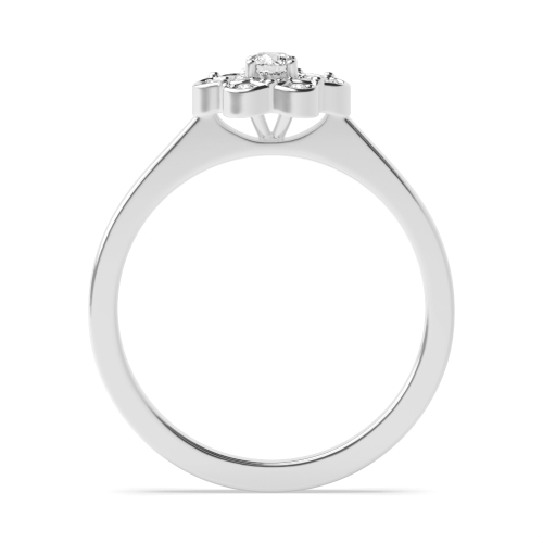 4 Prong Round Moissanite Halo Diamond Ring