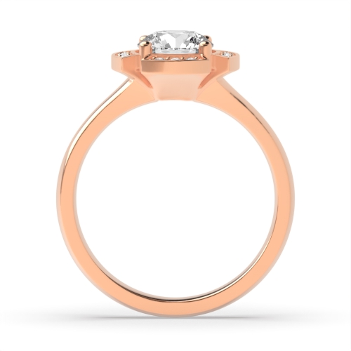 4 Prong Round Rose Gold Infiniteglimmer Halo Engagement Rings