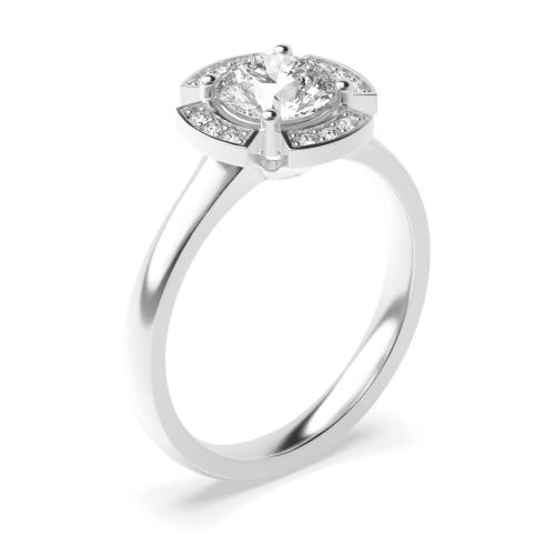 4 Prong Round InfiniteGlimmer Halo Diamond Ring