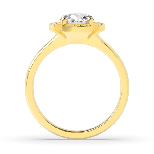 4 Prong Round Yellow Gold Infiniteglimmer Halo Engagement Rings