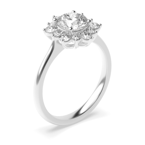 4 prong setting round shape plain engagement Lab Grown Diamond ring