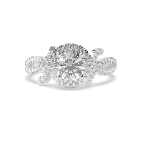 4 Prong Round AuraGleam Halo Diamond Ring