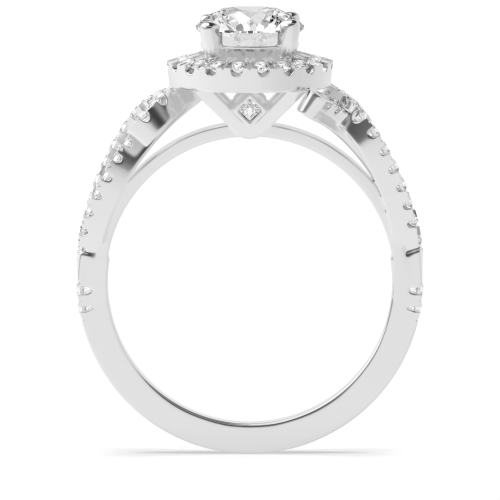 4 Prong Round AuraGleam Halo Diamond Ring