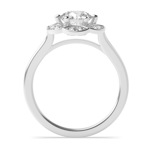 6 Prong Round StarRadiant Halo Diamond Ring