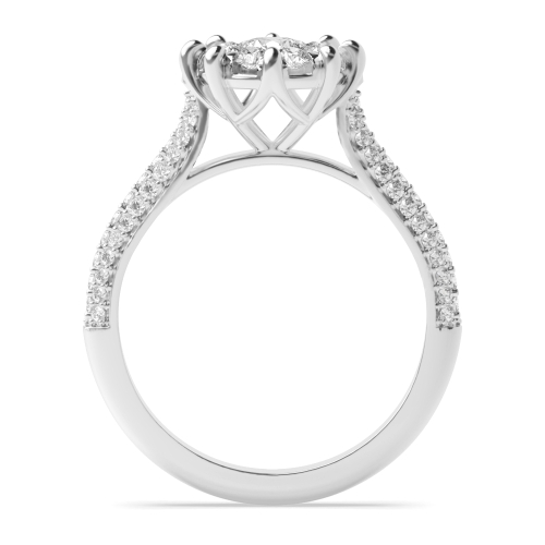 6 Prong Round Halo Diamond Ring