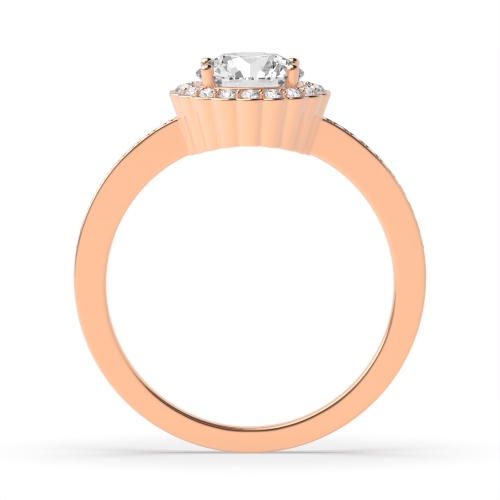 4 Prong Round Rose Gold Infiniteflow Halo Engagement Rings