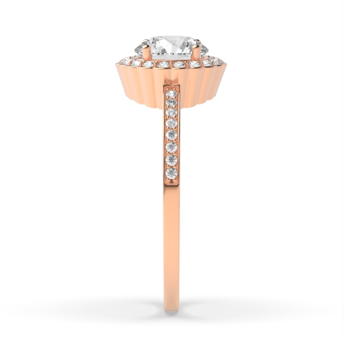 4 Prong Round Rose Gold Infiniteflow Halo Engagement Rings