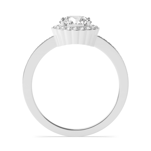 4 Prong Round InfiniteFlow Moissanite Halo Diamond Ring