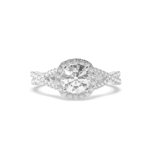 4 Prong Round WhisperEcho Halo Diamond Ring