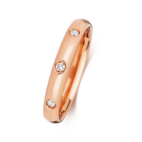 Flush Setting Round Rose Gold Radiancefull Eternity Diamond Rings