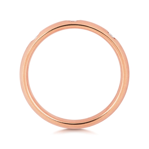 Flush Setting Round Rose Gold Radiancefull Eternity Diamond Rings