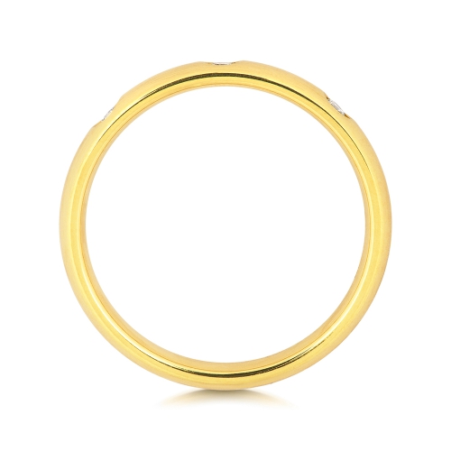 Flush Setting Round Yellow Gold Radiancefull Eternity Diamond Rings