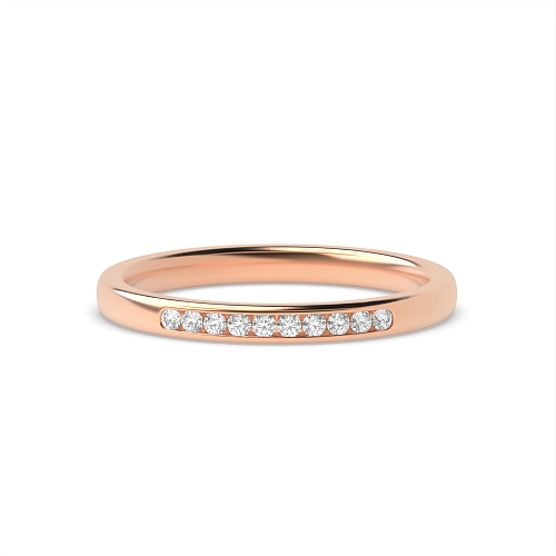 Channel Setting Round Rose Gold Glimmer continuum Eternity Diamond Rings
