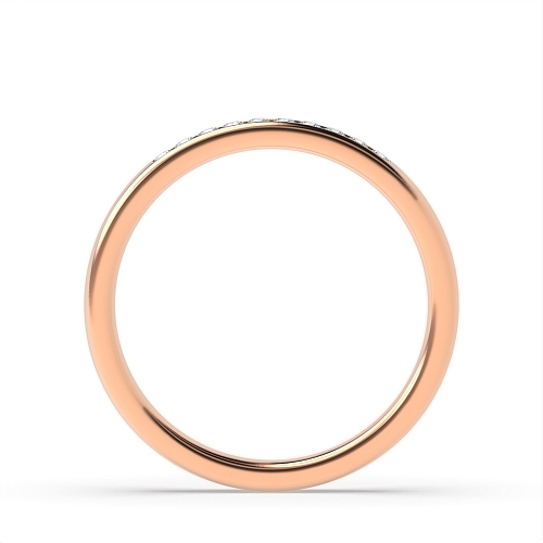 Channel Setting Round Rose Gold Glimmer continuum Eternity Diamond Rings