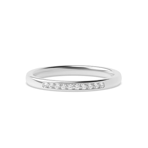 Channel Setting Round Glimmer continuum Half Eternity Diamond Rings