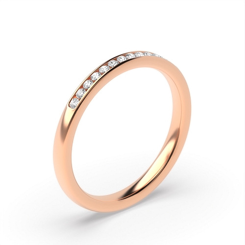 Channel Setting Round Rose Gold Bloom relic Eternity Diamond Rings