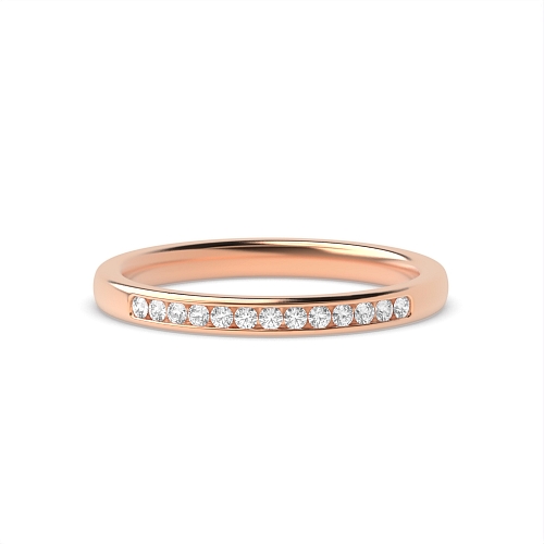 Channel Setting Round Rose Gold Bloom relic Eternity Diamond Rings