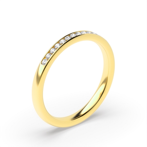 Channel Setting Round Yellow Gold Bloom relic Eternity Diamond Rings