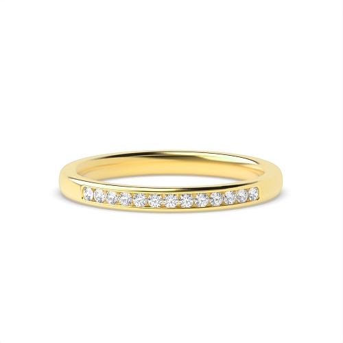 Channel Setting Round Yellow Gold Bloom relic Eternity Diamond Rings