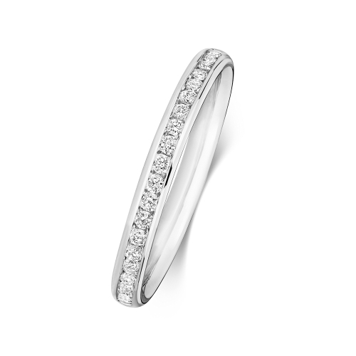 Channel Setting Round Shape Half Eternity Diamond Ring | Abelini 