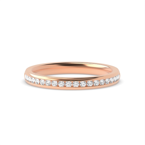Channel Setting Round Rose Gold Monogemsix Eternity Wedding Rings & Bands
