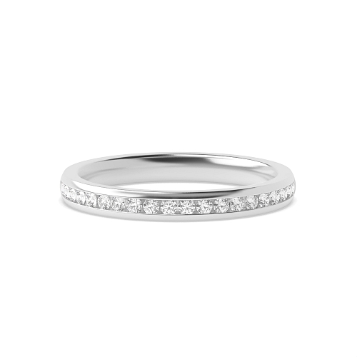 Channel Setting Round Monogemsix Naturally Mined Diamond Eternity Wedding Rings & Bands