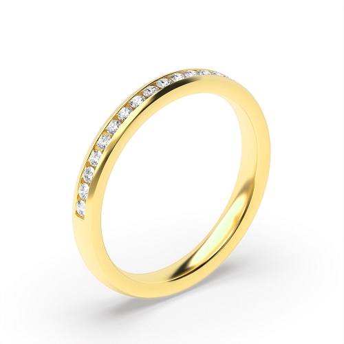 Channel Setting Round Yellow Gold Monogemsix Eternity Wedding Rings & Bands