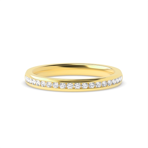Channel Setting Round Yellow Gold Monogemsix Eternity Wedding Rings & Bands