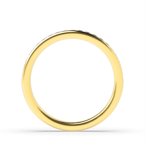 Channel Setting Round Yellow Gold Monogemsix Eternity Wedding Rings & Bands