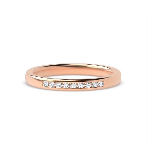 Channel Setting Round Rose Gold Blossom heir Eternity Diamond Rings