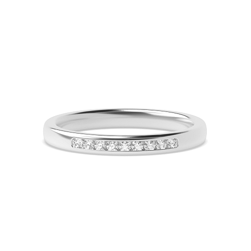 Channel Setting Round Blossom heir Half Eternity Diamond Rings