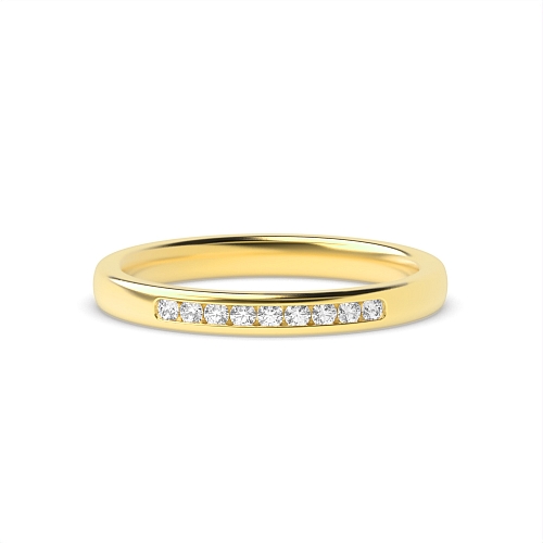 Channel Setting Round Yellow Gold Blossom heir Eternity Diamond Rings