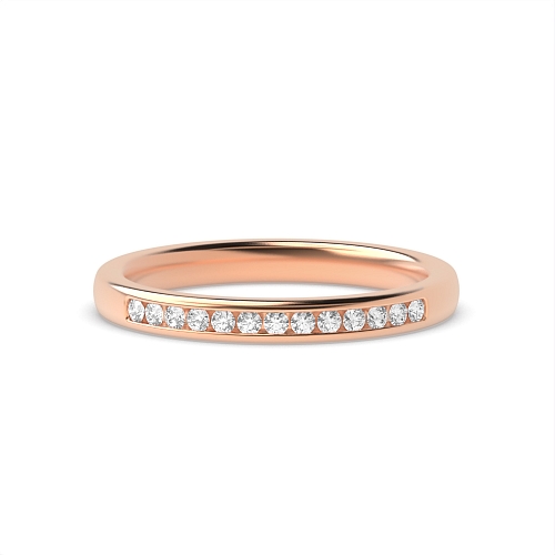Channel Setting Round Rose Gold Diamond-cut Eternity Diamond Rings