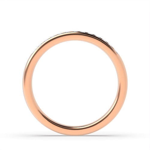 Channel Setting Round Rose Gold Diamond-cut Eternity Diamond Rings