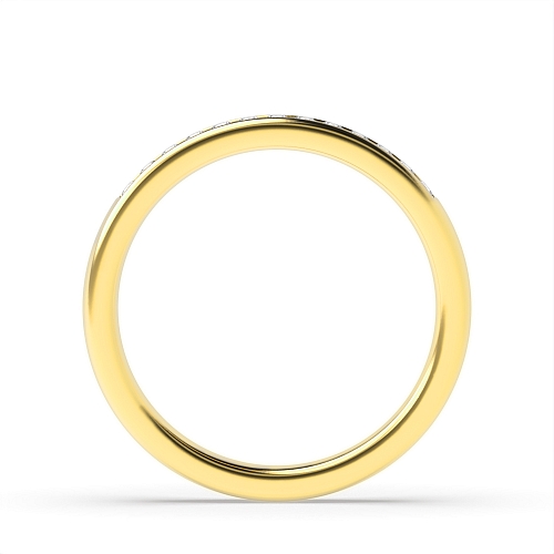 Channel Setting Round Yellow Gold Diamond-cut Eternity Diamond Rings