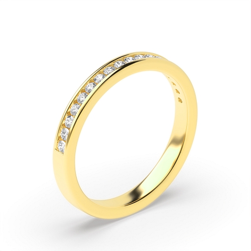 Channel Setting Round Yellow Gold Secret cache Eternity Diamond Rings