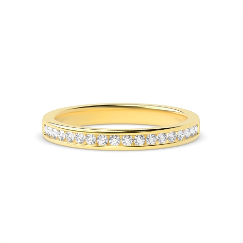 Channel Setting Round Yellow Gold Secret cache Eternity Diamond Rings