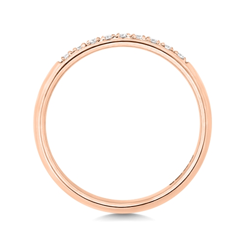 Pave Setting Round Rose Gold Radiance Eternity Diamond Rings