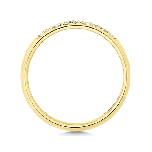 Pave Setting Round Yellow Gold Radiance Eternity Diamond Rings