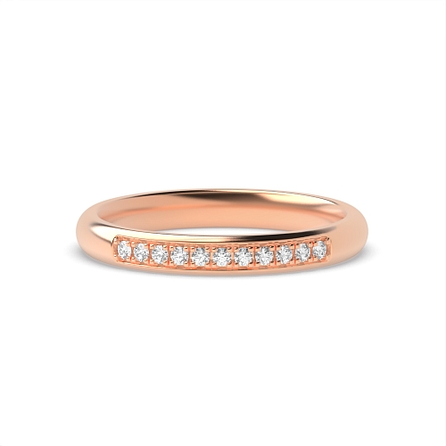 Pave Setting Round Rose Gold Tantalizing Eternity Diamond Rings
