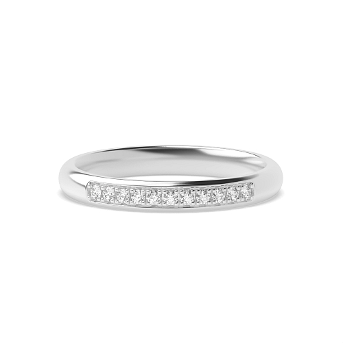 Pave Setting Round Tantalizing Half Eternity Diamond Rings