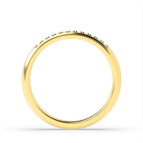 Pave Setting Round Yellow Gold Tantalizing Eternity Diamond Rings